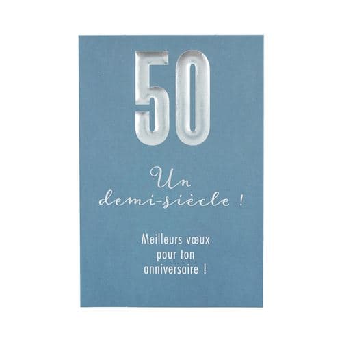 Carte Anniversaire - 50 ans Un demi-siècle ! Meilleurs voeux