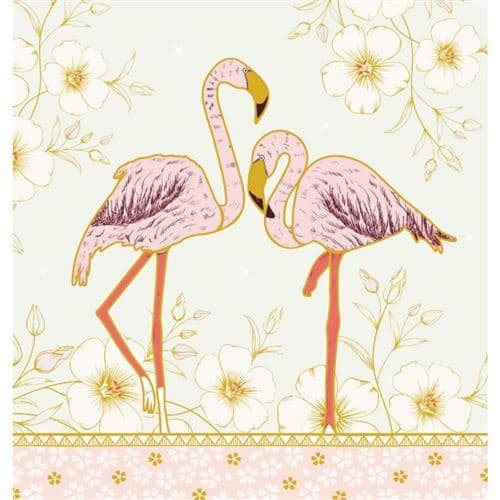 Carte Postale Flamants-Roses 3 volets avec enveloppe