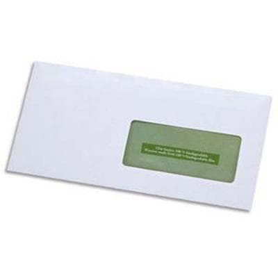 Boîte de 500 enveloppes recyclées extra blanches 90g format DL 110x220 mm avec fenêtre 45x100 mm