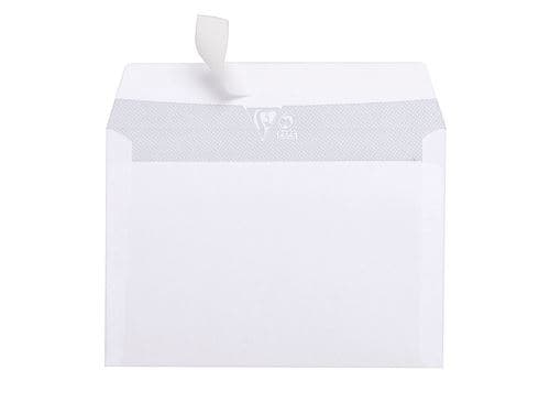 Set de 20 enveloppes Clairefontaine Adhéclair 114 x 162 mm Blanc